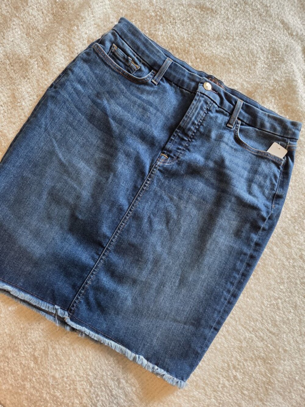 JEN 7 For All Mankind Classic Denim Skirt Sz 12 Blue